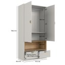 Ver imagem 5 de Guarda-Roupas Solteiro Infantil com 2 Gavetas e 2 Portas Lille Bege/Arenas