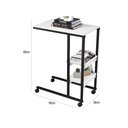 Ver imagem 3 de Mesa Auxiliar para Sofá Cama com Rodízios e Prateleiras Fit