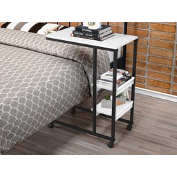 Mesa Auxiliar para Sofá Cama com Rodízios e Prateleiras Fit - 1