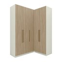 Ver imagem 1 de Guarda Roupa Canto 5 Portas 3 Gavetas Areia/jequitibá