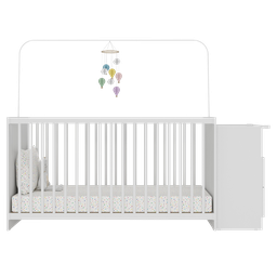 Berço Cômoda com Colchão Incluso Meu Bebê Branco - 4