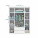 Ver imagem 6 de Jogo de Quarto para Bebê Lívia com Guarda Roupa 4 Portas, Cômoda e Berço Mini Cama Doce Sonho Phoeni