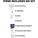 Ver imagem 4 de Pia Lavatório Banheiro 4,8L + Torneira Branca + Sifão Universal Branco + Engate + Veda Rosca