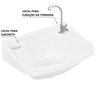 Pia Lavatório Banheiro 4,8L + Torneira Branca + Sifão Universal Branco + Engate + Veda Rosca - 10