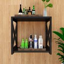 Ver imagem 5 de Adega Bar Industrial para Bebidas Prateleira Dupla Mdf Preto