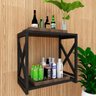 Adega Bar Industrial para Bebidas Prateleira Dupla Mdf Preto - 2