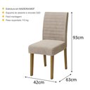 Ver imagem 3 de Conjunto com 2 Cadeiras de Jantar Multimóveis Cr50041 Bege