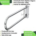 Ver imagem 6 de Barra de Apoio para Sanitário Articulada com Papeleira Fs
