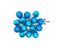 Ver imagem 2 de Kit 30 Bolas Natal Mista Glitter, Fosca, Lisa Azul Turquesa Mini 3cm - Master Christmas