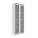 Ver imagem 2 de Armário Multiuso 60cm com 2 Portas de Vidro e 3 Prateleiras Am Branco