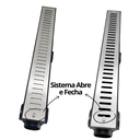 Ver imagem 2 de Ralo Linear Banheiro 6x50 Inox Abre Fecha com Coletor Preto Sifonável