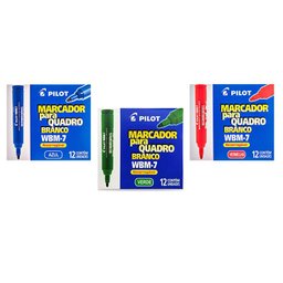 Kit Caixa de Pincel Marcador para Quadro Branco Recarregável Wbm-7 36 Unidades 3 Cores - Pilot - 7 Kit Caixa de Pincel Marcador para Quadro Branco Recarregável Wbm-7 36 Unidades 3 Cores - Pilot - 7