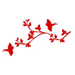 Adesivo Pássaro Canário Pombas Galhos:vermelho - 1