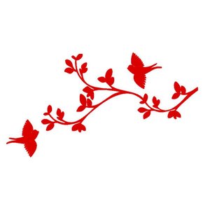 Adesivo Pássaro Canário Pombas Galhos:vermelho