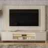Conjunto Painel com Rack Bancada Switch Mdp/mdf Tv até 85 Polegadas Led Off White G77 - Gran Belo - 1