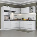 Ver imagem 3 de Armário de Cozinha Completa de Canto com Rodapé Veneza Multimóveis V2080 Branco