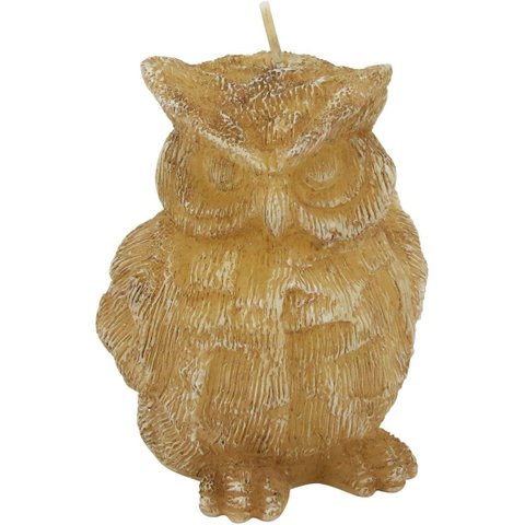 Vela Coruja Parafina Bege Candles 9X7X7Cm NH