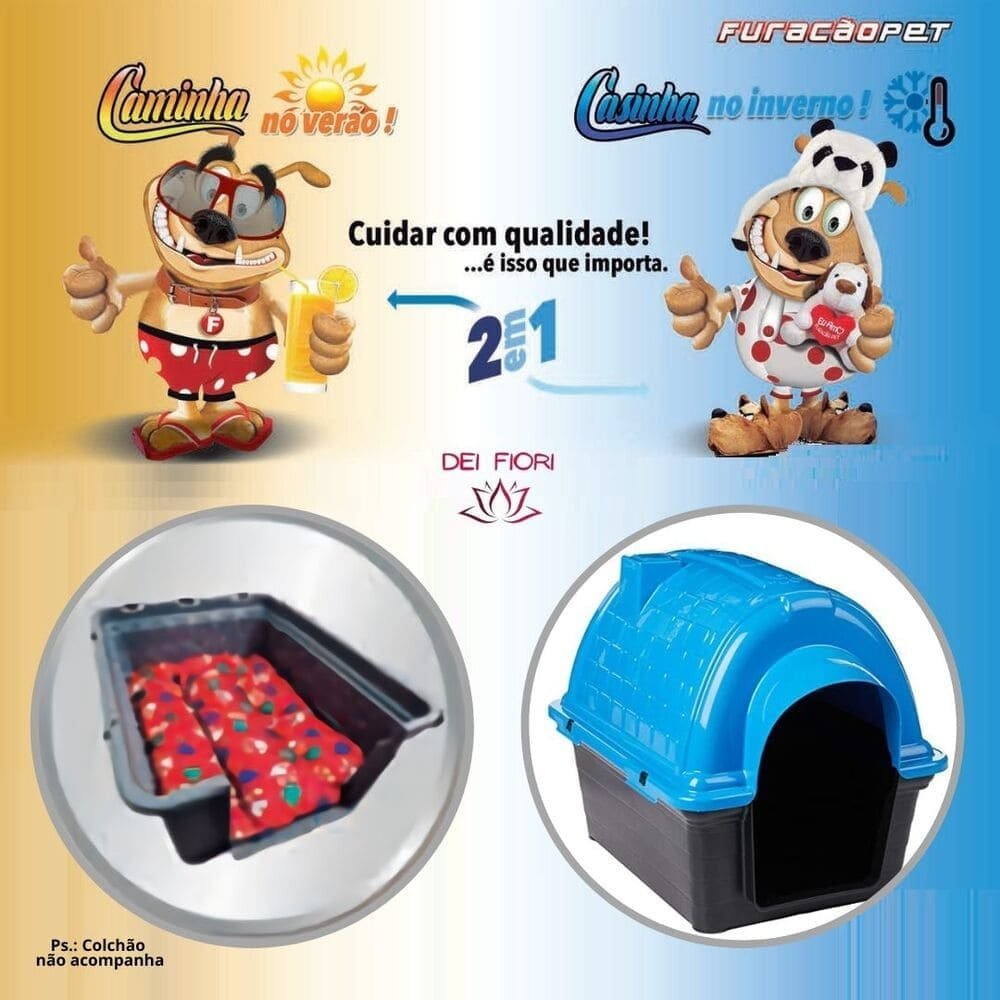 Casinha Iglu N4 Pet Cachorro Porte Médio Cães Plástica Desmontável Térmica Cor:azul - 3