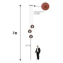 Ver imagem 3 de Lustre Pendente para Sala Pé Direito Duplo Trio Ball P7 - Marrom