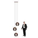 Ver imagem 2 de Lustre Pendente para Sala Pé Direito Duplo Trio Ball P7 - Marrom