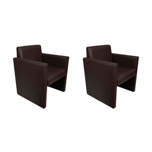 Kit 2 Poltronas Nina Slim em Tecido Sintético - Café