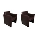 Ver imagem 1 de Kit 2 Poltronas Nina Slim em Tecido Sintético - Café