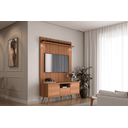 Ver imagem 2 de Rack com Painel Pés Palito Amadeirado para Tv de até 55 Polegadas River 1,36 Lukaliam:jequitiba Ripa