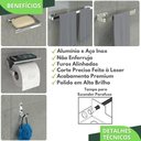 Ver imagem 2 de Kit Acessórios Para Banheiro Inox e Cromado 5 Peças MAX