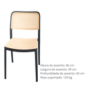 Ver imagem 3 de Cadeira Mera Telinha Empilhável Cozinha Casa Preto