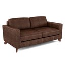 Ver imagem 2 de Sofá Sala de Estar Living 3 Lugares 240cm Presley Pés Madeira Couro Marrom Manchado G52 - Gran