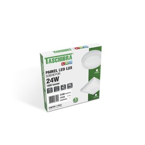 Painel Led 24w Sobrepor Taschibra Quadrado 30x30 Branco Lux 6500k