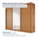 Ver imagem 7 de Guarda Roupa Casal 3 Portas de Correr 100% MDF Chicago Marrom/Cinamomo