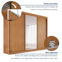 Ver mais imagens de Guarda Roupa Casal 3 Portas de Correr 100% MDF Chicago Marrom/Cinamomo