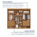 Ver imagem 6 de Guarda Roupa Casal 3 Portas de Correr 100% MDF Chicago Marrom/Cinamomo