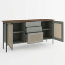 Ver imagem 2 de Aparador Buffet para Sala de Jantar 160 cm 2 Portas Friesen Verti Nogueira - Nexta Casa