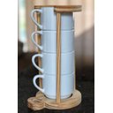 Ver imagem 2 de Suporte Pinus para 4 Xícaras Chá Hotel Empilháveis