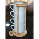 Ver imagem 4 de Suporte Pinus para 4 Xícaras Chá Hotel Empilháveis