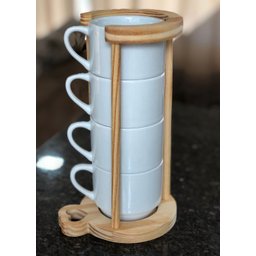 Suporte Pinus para 4 Xícaras Chá Hotel Empilháveis - 4