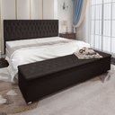 Ver imagem 2 de Kit Cabeceira e Calçadeira Baú King 1,95m Madrid Suede - Pallazio - Marrom