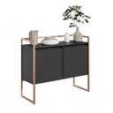 Ver imagem 1 de Buffet Cadiz Industrial 2 Portas MDP 100,9cm Preto Cobre Casah