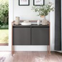 Ver imagem 2 de Buffet Cadiz Industrial 2 Portas MDP 100,9cm Preto Cobre Casah