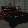 Jogo de Cama Casal 5 Peças com Edredom e Porta Travesseiros Preto e Vermelho Casa Dona - 4