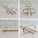 Ver imagem 2 de Kit 2 Suportes Porta Taças Dourado Reto 25cm Organizador Suspenso Ms Aramados