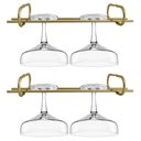 Ver imagem 1 de Kit 2 Suportes Porta Taças Dourado Reto 25cm Organizador Suspenso Ms Aramados