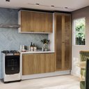 Ver imagem 1 de Armário de Cozinha Compacta 100% Mdf 192cm Branco/nogueira Celeste Kappesberg