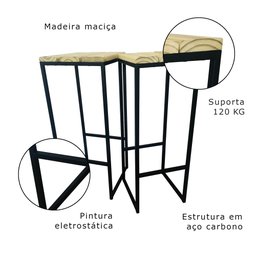 Kit Banquetas Strassis Design Sd-5040 Preta - 6
