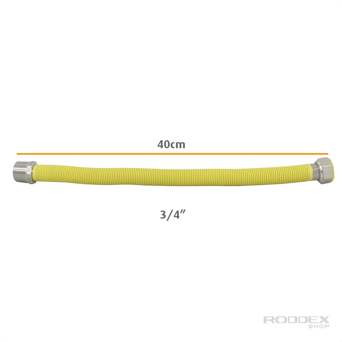 Engate Flexível Corrugado para Gás 3/4 X 40cm M X F Aço Inox - 2