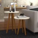 Ver imagem 2 de Conjunto 2 Mesas 4202 Pés Palito Off White Ofertamo Sala