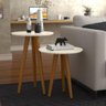 Conjunto 2 Mesas 4202 Pés Palito Off White Ofertamo Sala - 2