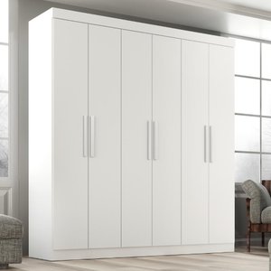 Guarda Roupa Casal Lisboa 6 Portas 2 Gav Branco